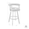 Armen Living Nolagam Swivel Counter Stool in Brushed Stainless Steel with White Faux Leather 840254335622 - alternate 4